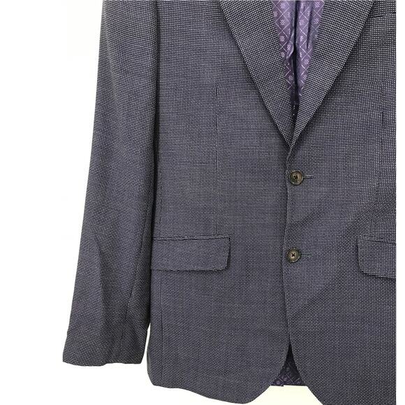 Ted Baker Endurance Jarrett Navy Blue Tweed Wool Blazer Sports Jacket Size 38R - Picture 3 of 12